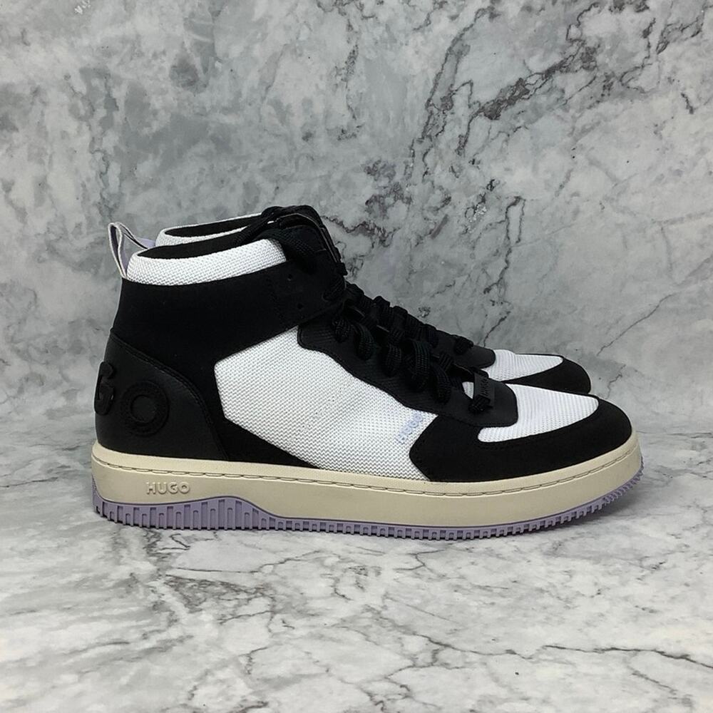 Hugo Men's Size 11 Kilian Hito Pume Mid Trainers Black White Sneakers Shoes B2-2 - Picture 4 of 9